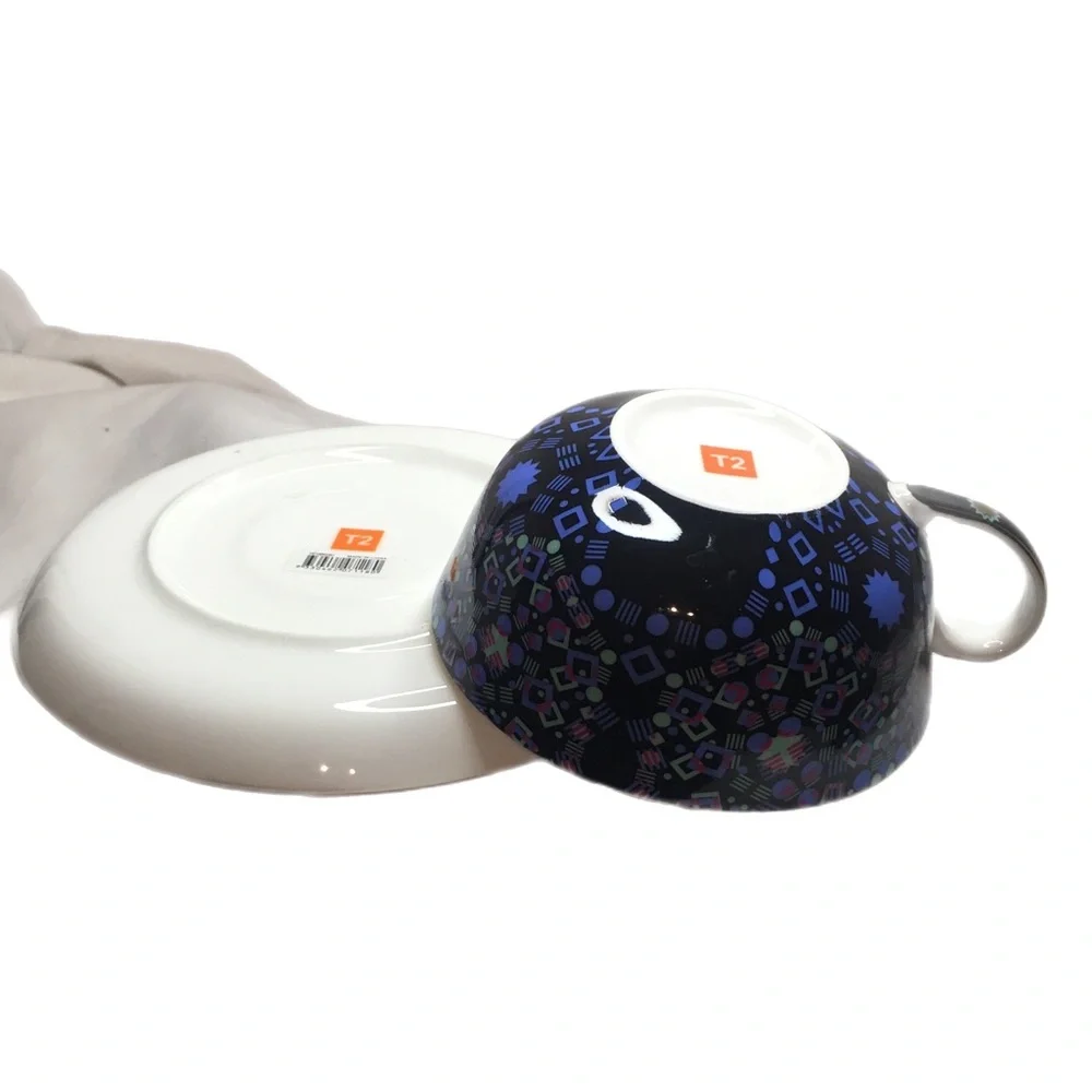 T2 cup and saucer. Aqua Moroccan Tealeidoscope. So pretty and lightweight - Picture 9 of 11